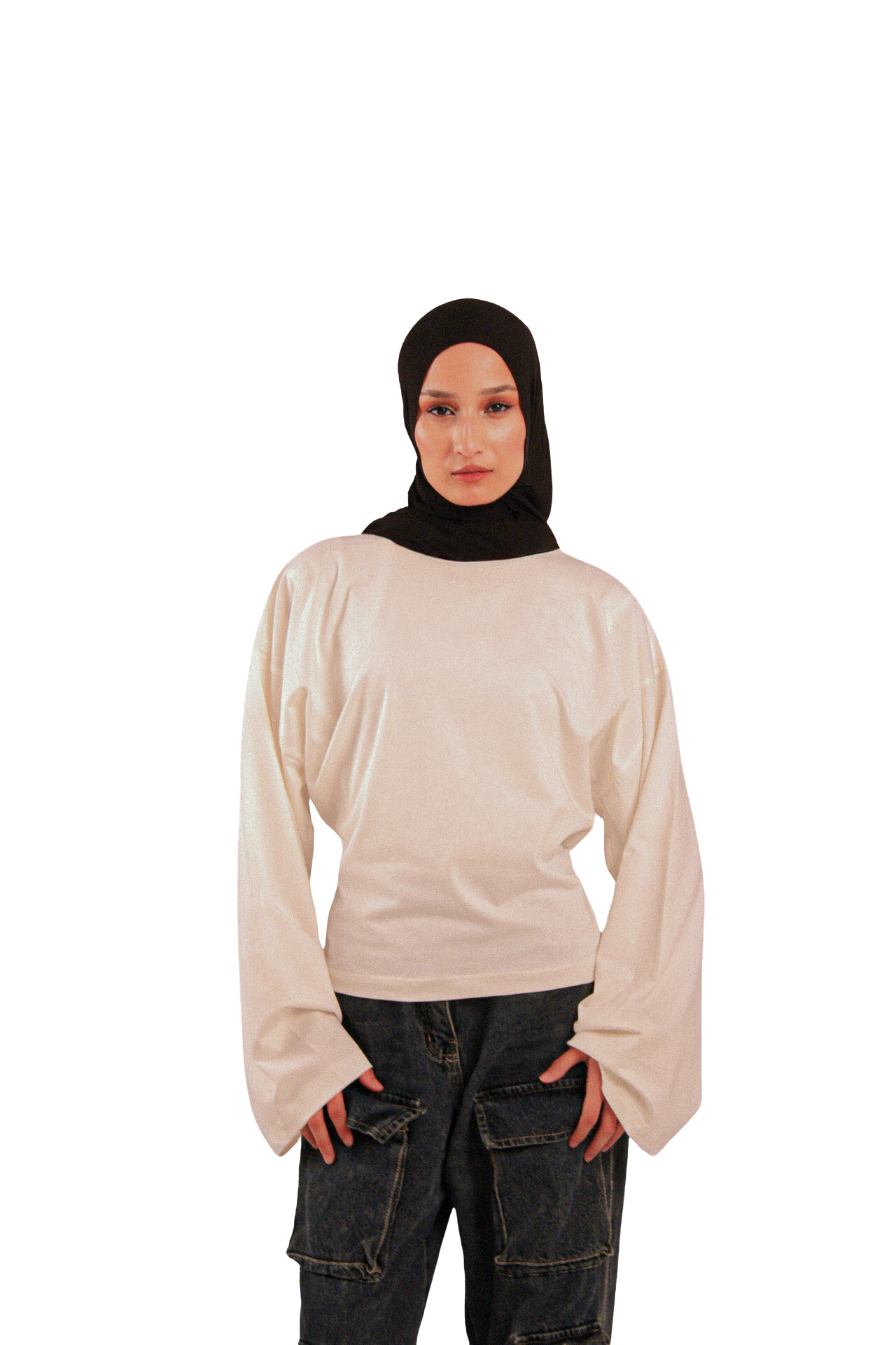 White Fitted Long Sleeve Tshirt