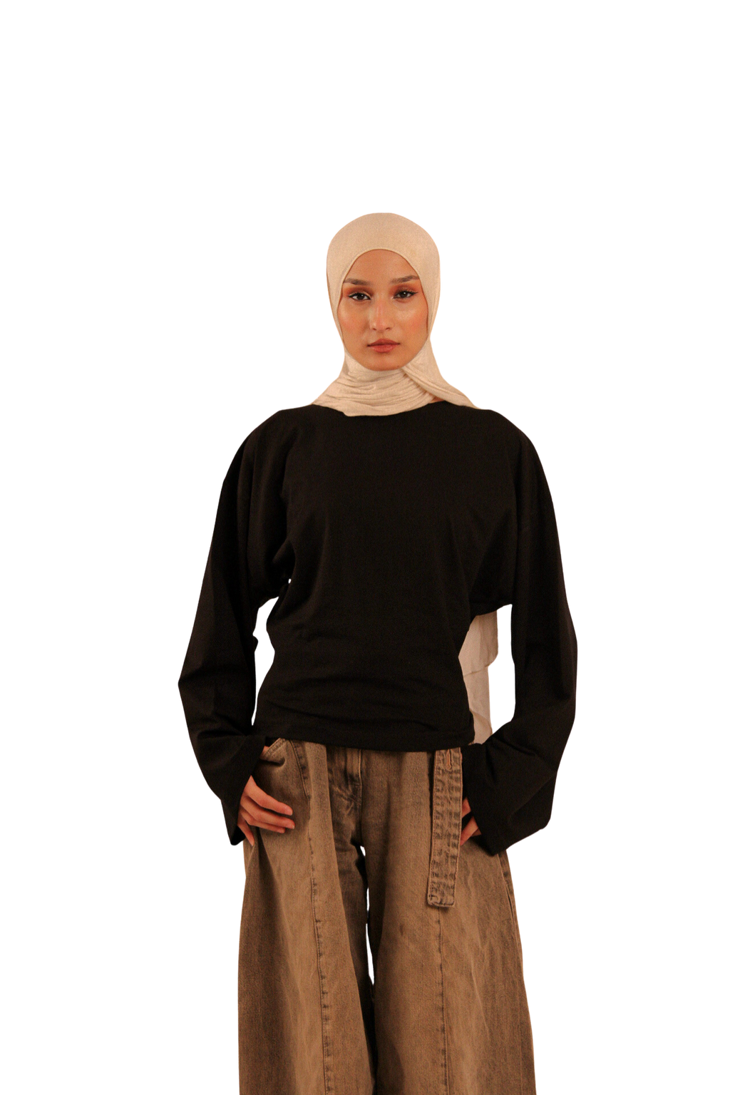 Black Fitted Long Sleeve Tshirt