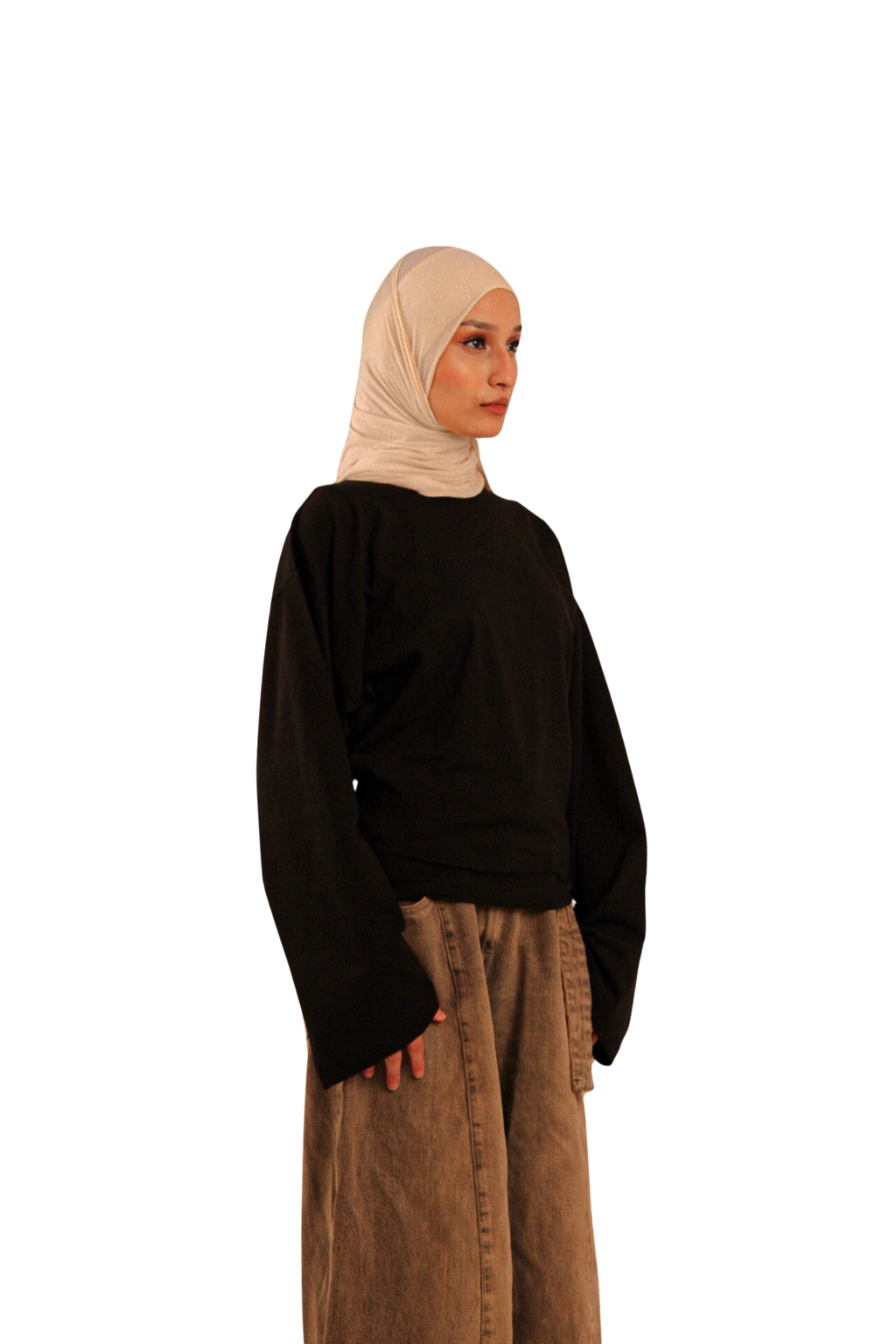 Black Fitted Long Sleeve Tshirt