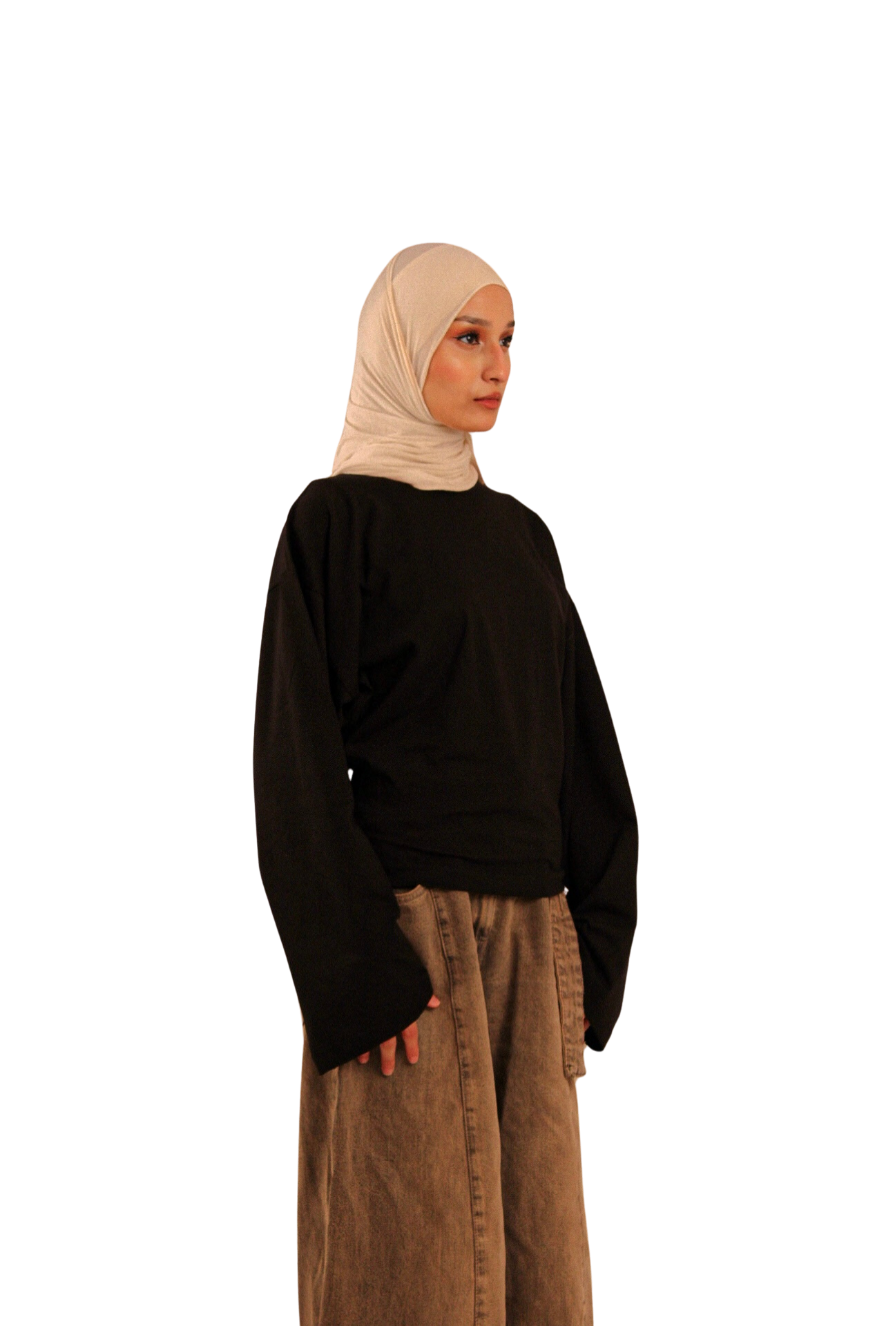 Black Fitted Long Sleeve Tshirt