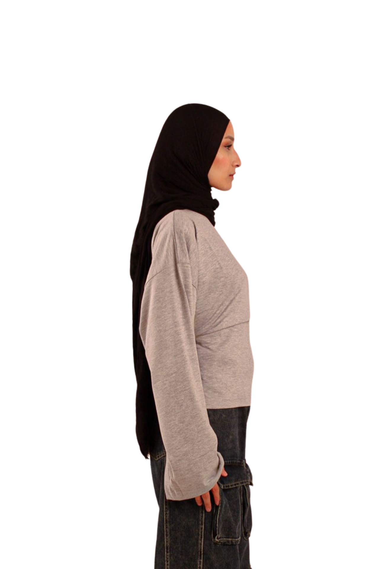 Light Grey Fitted Long Sleeve Tshirt