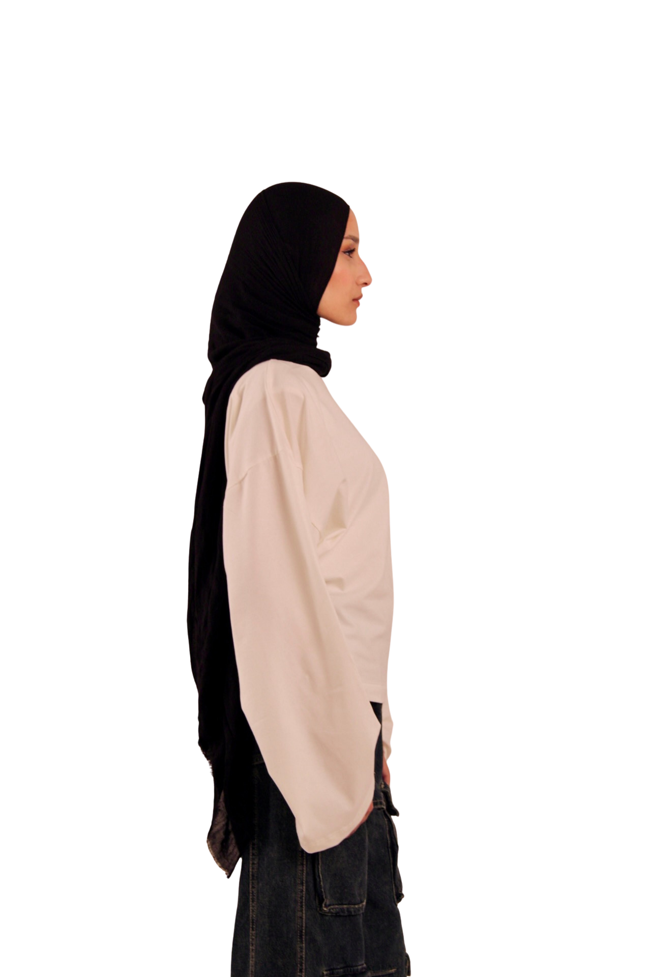 White Fitted Long Sleeve Tshirt