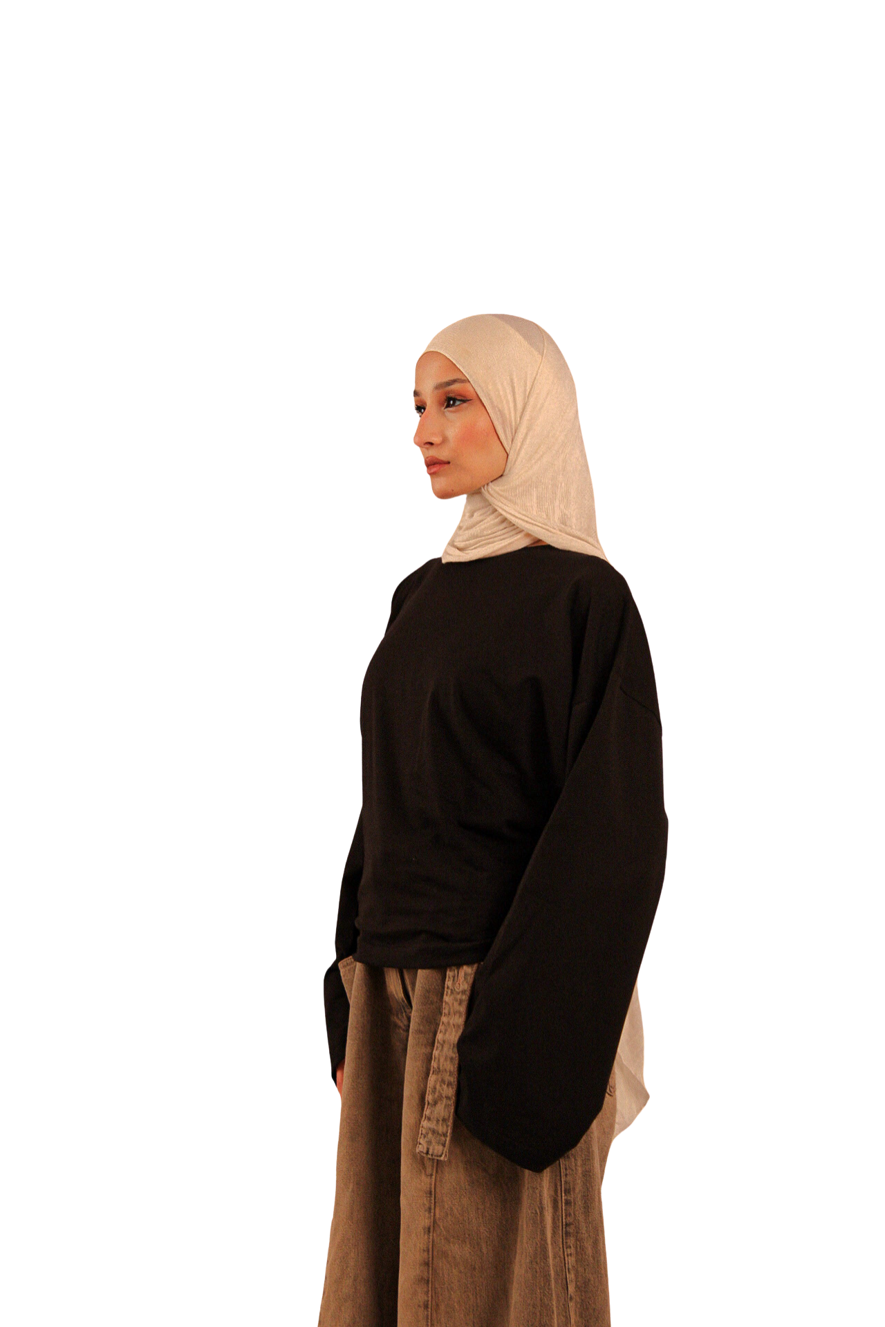 Black Fitted Long Sleeve Tshirt