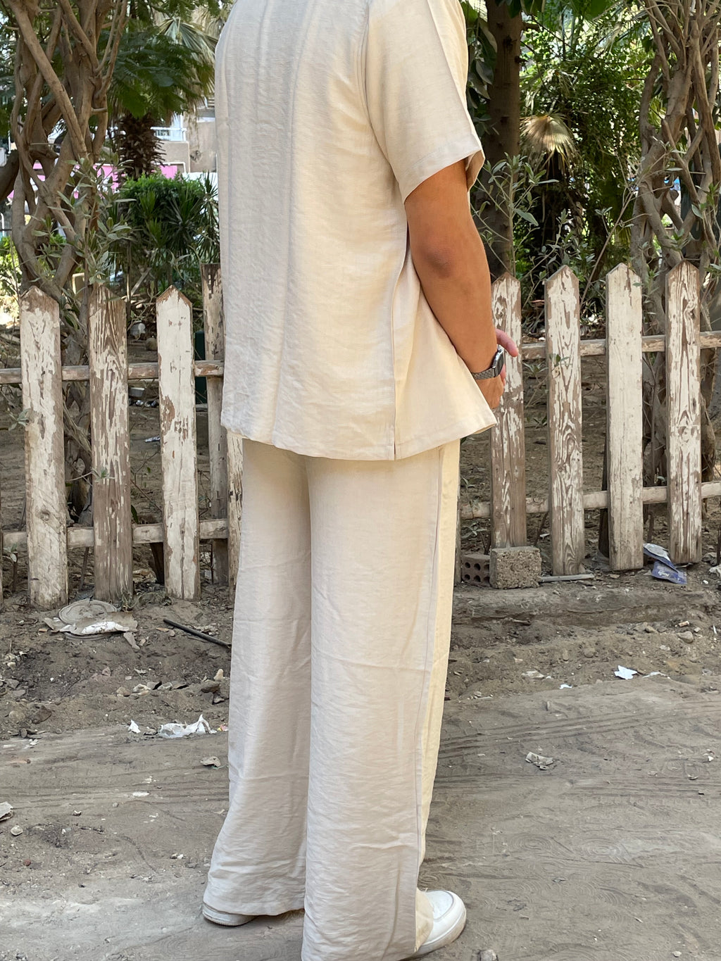 BEIGE LINEN PANTS