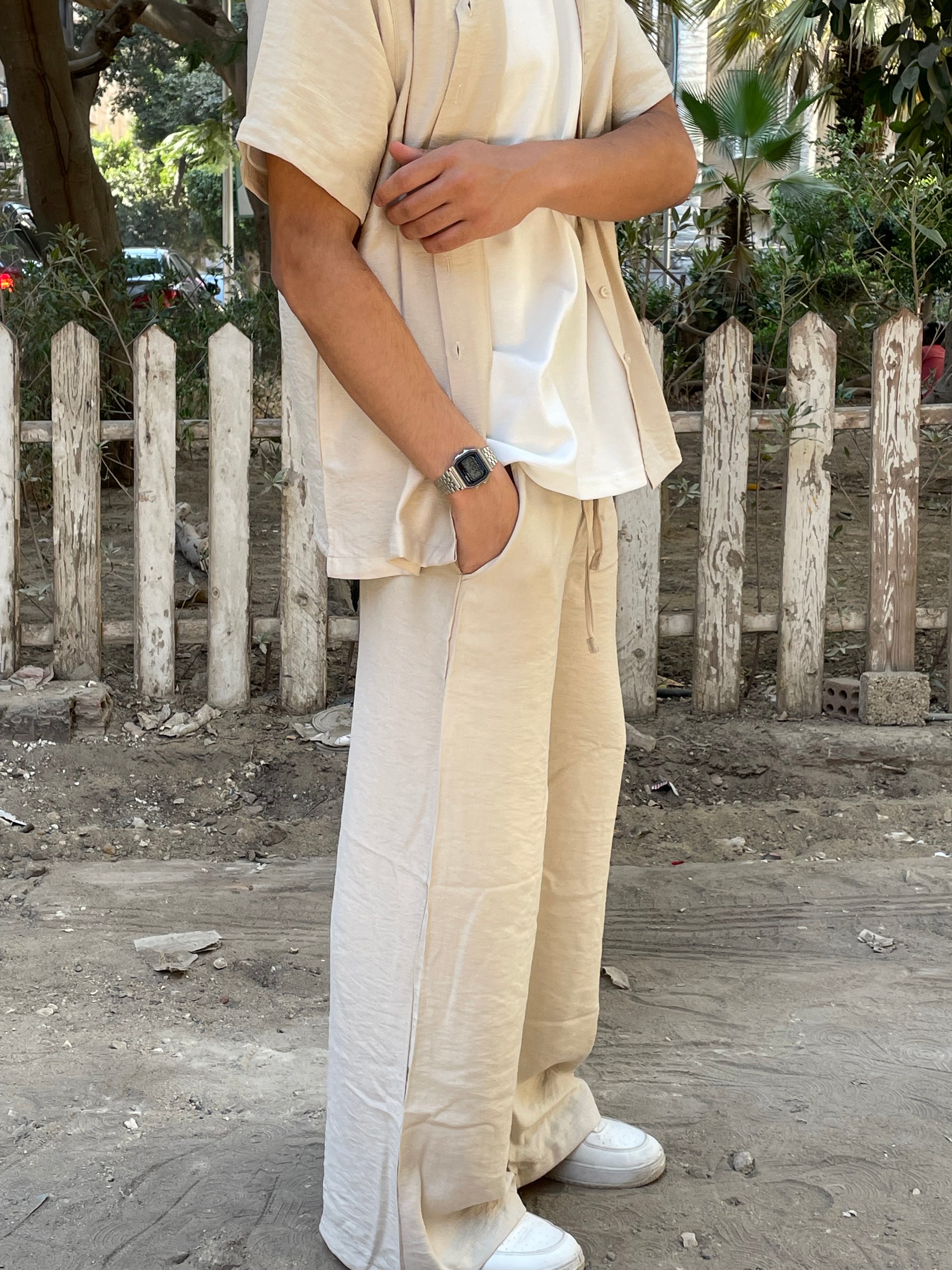 BEIGE LINEN PANTS