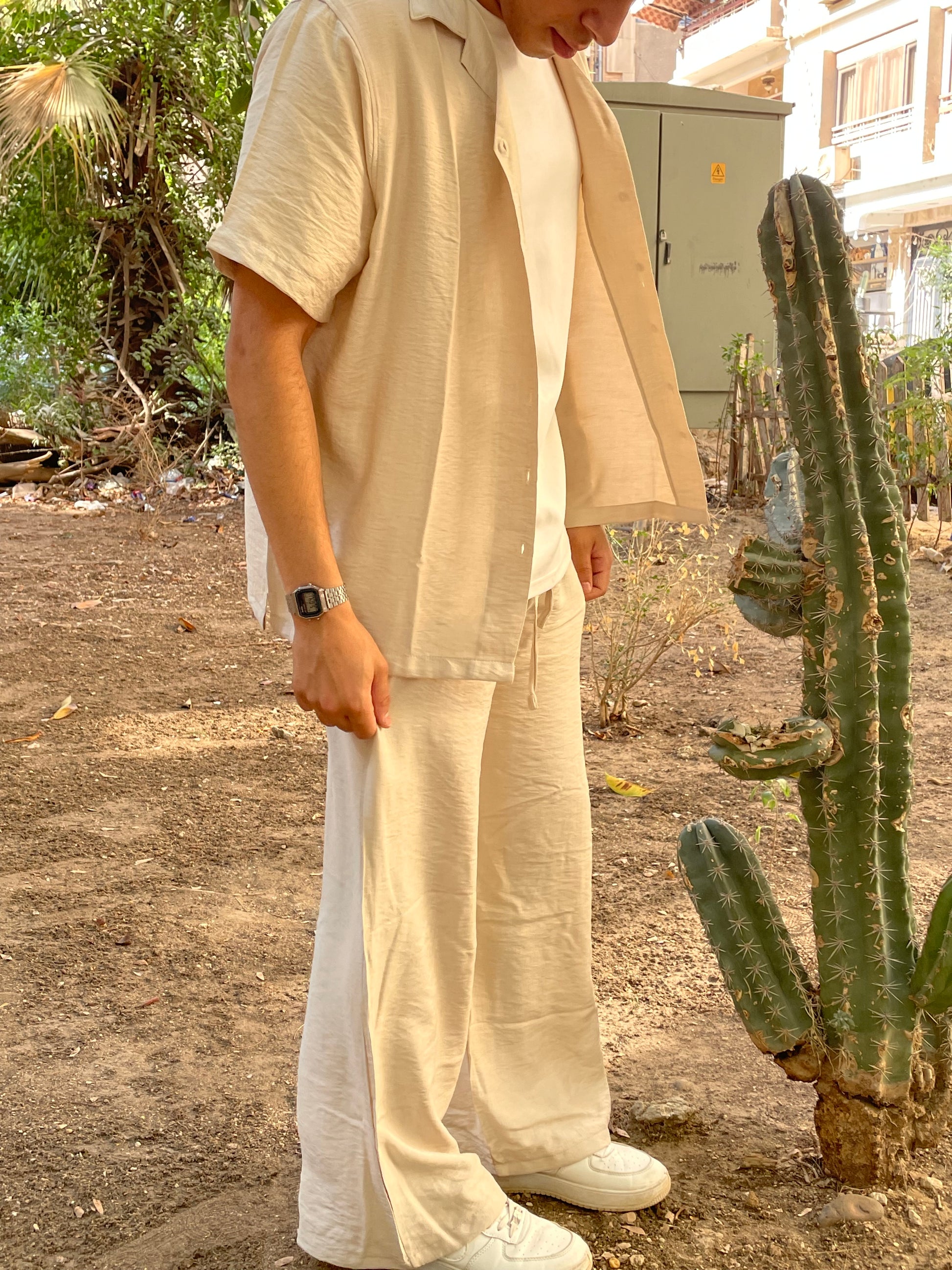 BEIGE LINEN PANTS
