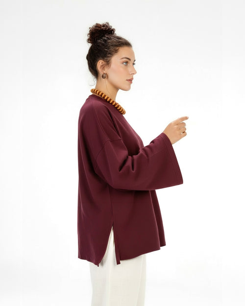 BURGUNDY WINTER LONG SLEEVE TEE