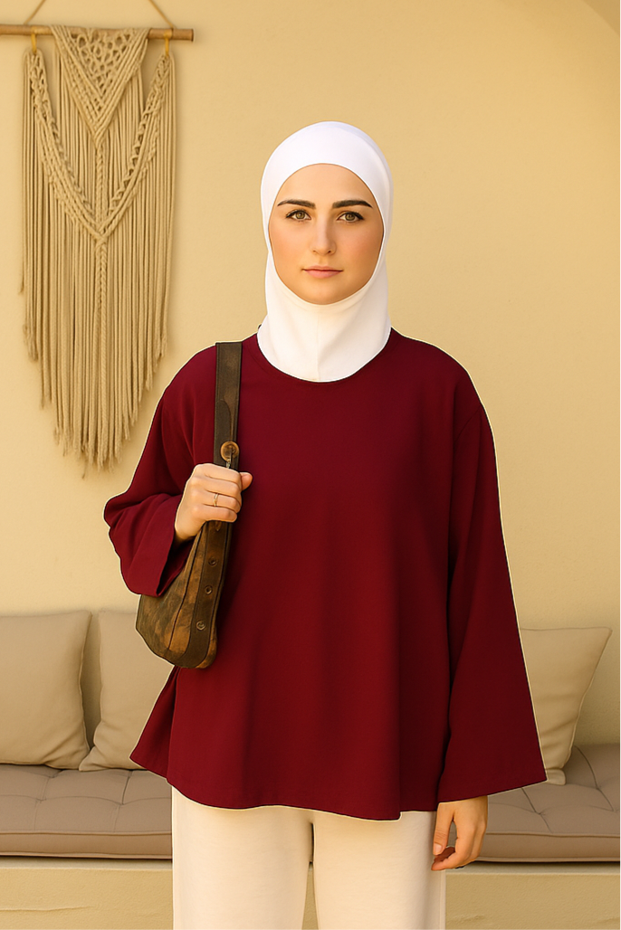 Burgundy Long Sleeved Tshirt