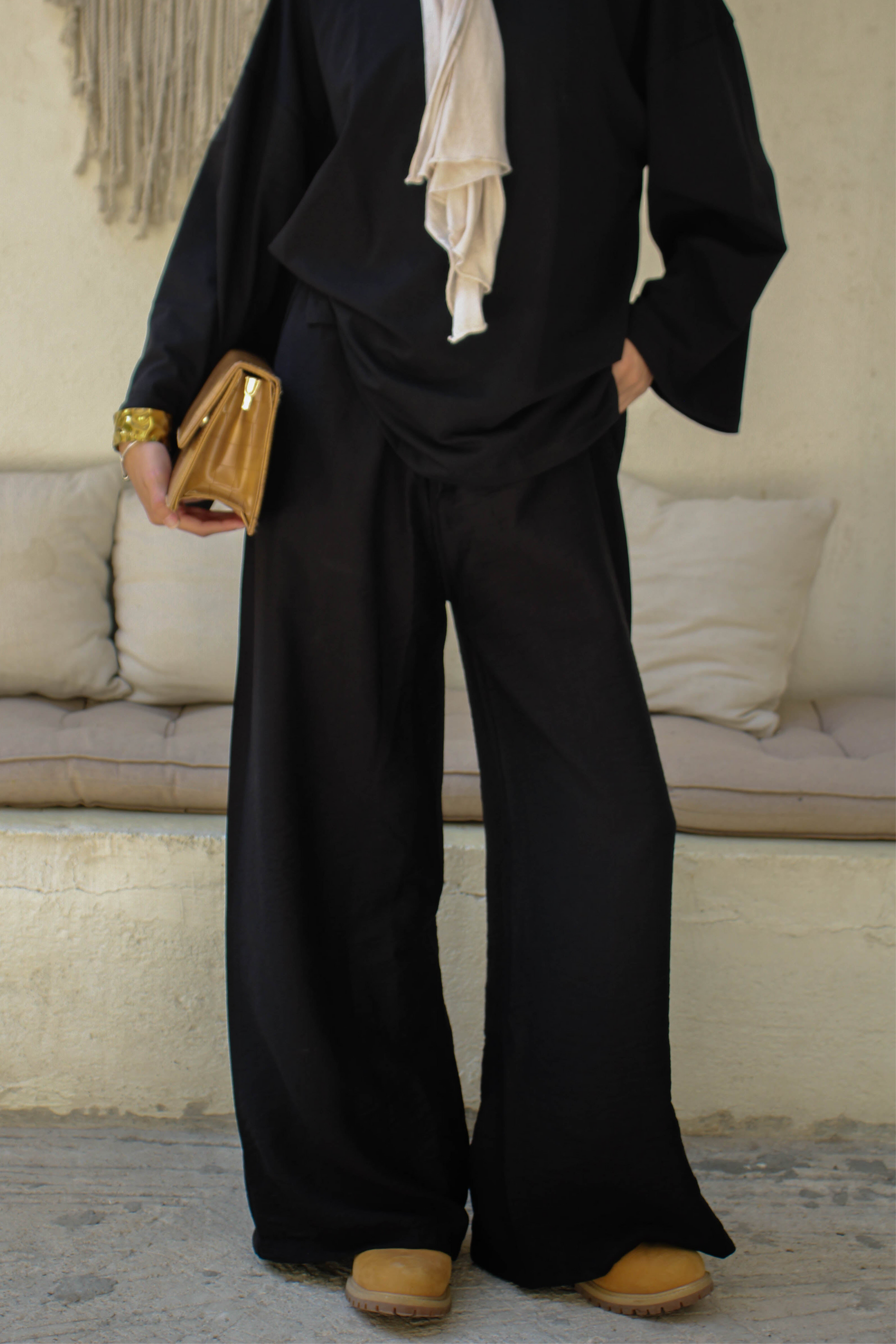 BLACK LINEN PANTS