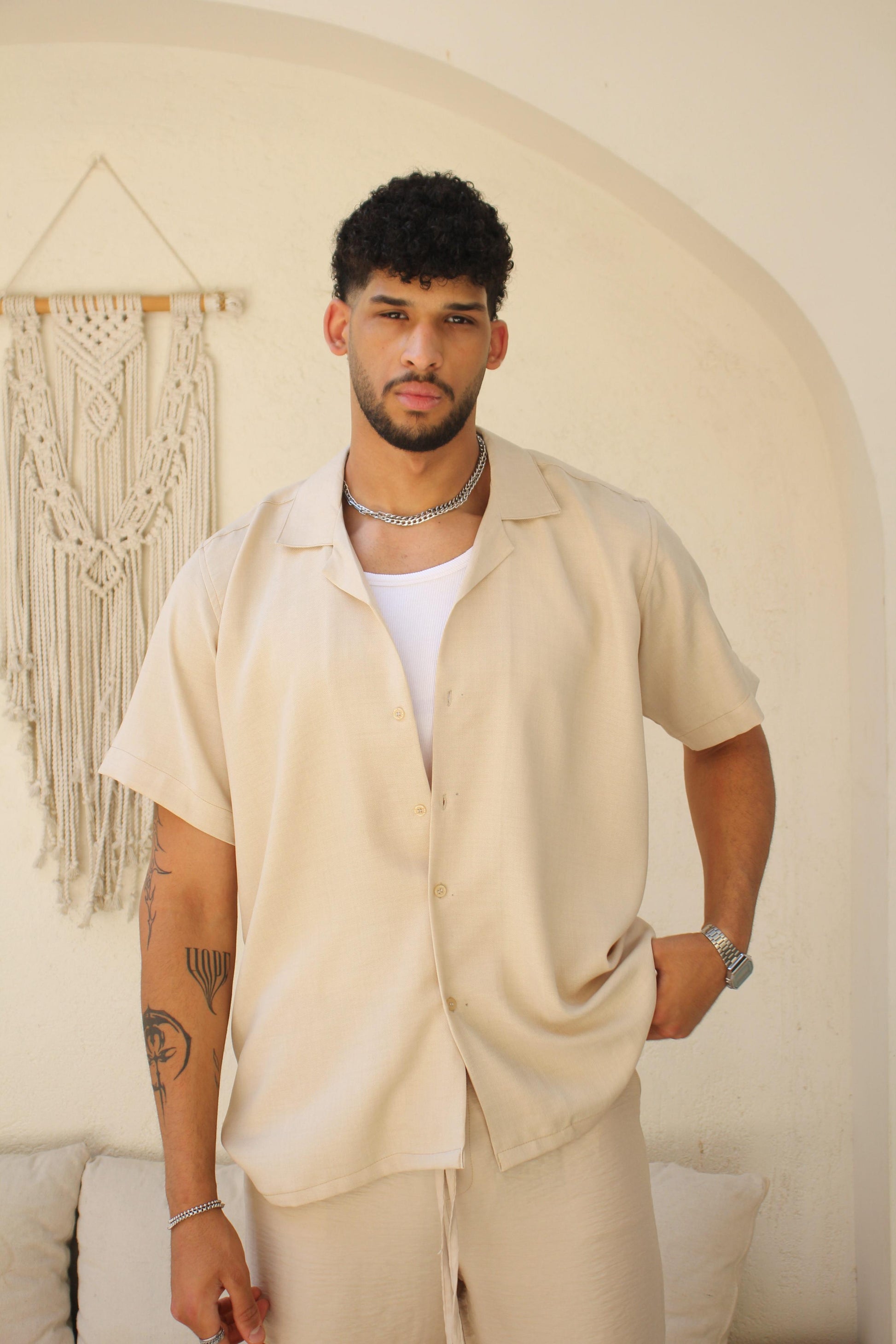BEIGE LINEN SHIRT